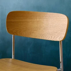 Stoel metaal en multiplex vintage (set van 2)