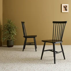 Stoel natuurlijk rubberhout, set van 2