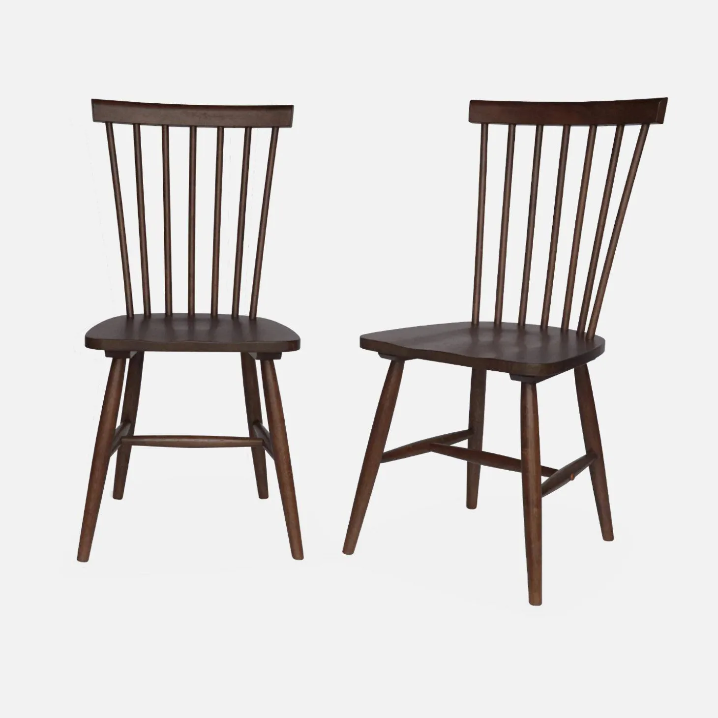 Stoel natuurlijk rubberhout, set van 2