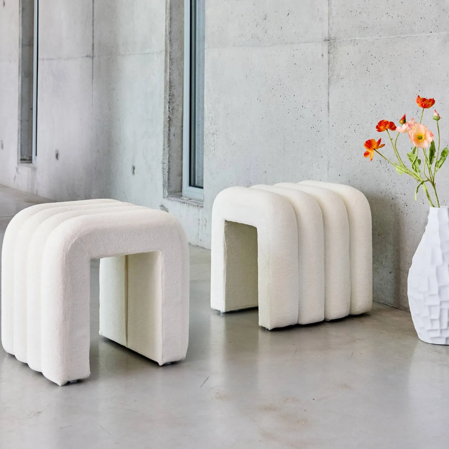 Stoffen eigentijdse poefs (set van 2)