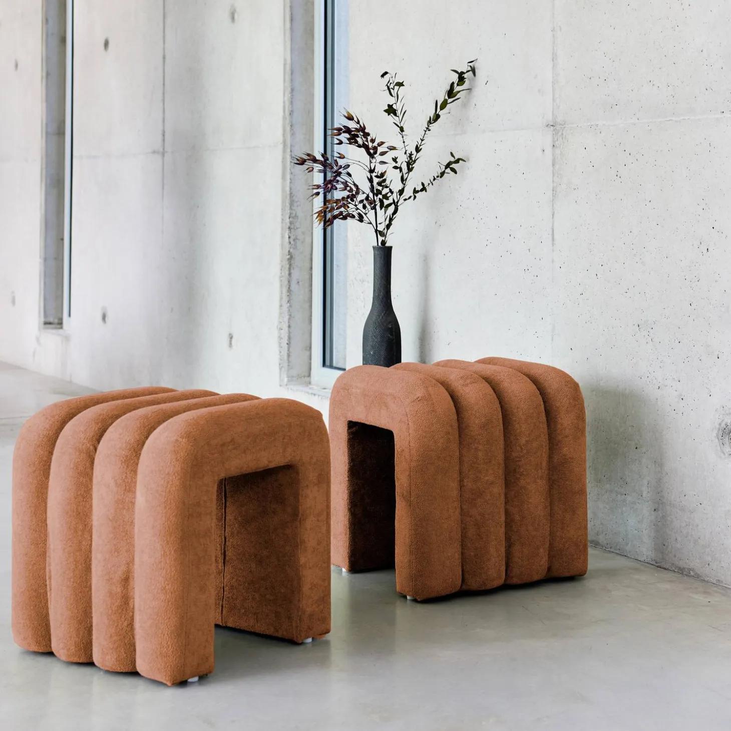 Stoffen eigentijdse poefs (set van 2)
