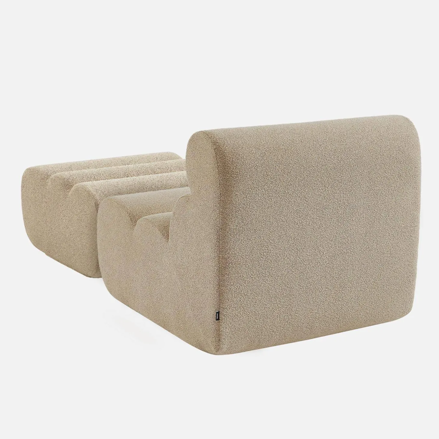 Stoffen fauteuil getextureerde bouclé 1 zitplaats met voetenbankje