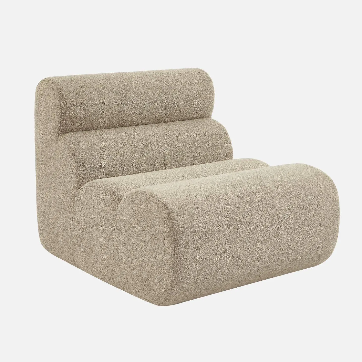 Stoffen fauteuil getextureerde bouclé 1 zitplaats