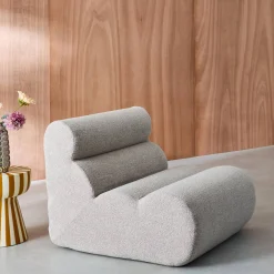 Stoffen fauteuil getextureerde bouclé 1 zitplaats