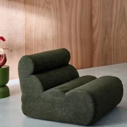 Stoffen fauteuil getextureerde bouclé 1 zitplaats
