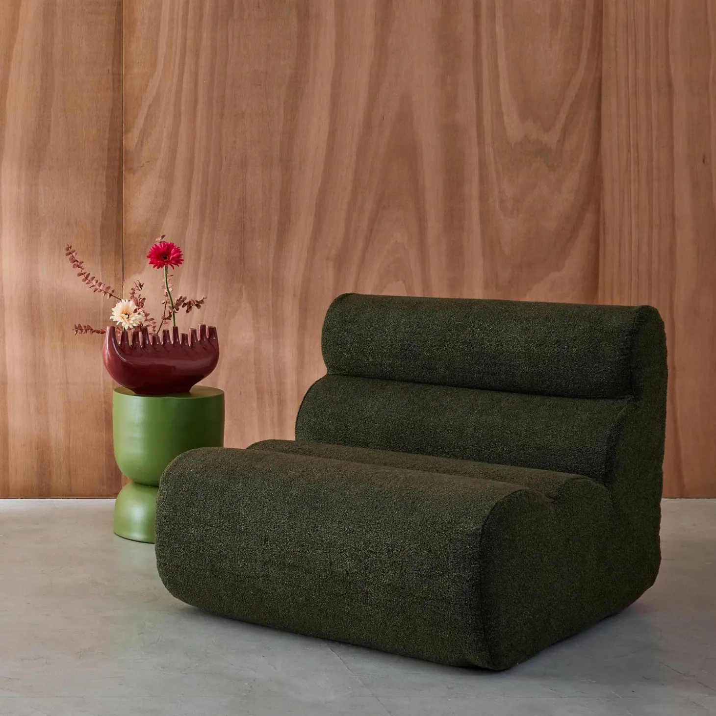 Stoffen fauteuil getextureerde bouclé 1 zitplaats