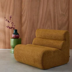 Stoffen fauteuil getextureerde bouclé 1 zitplaats
