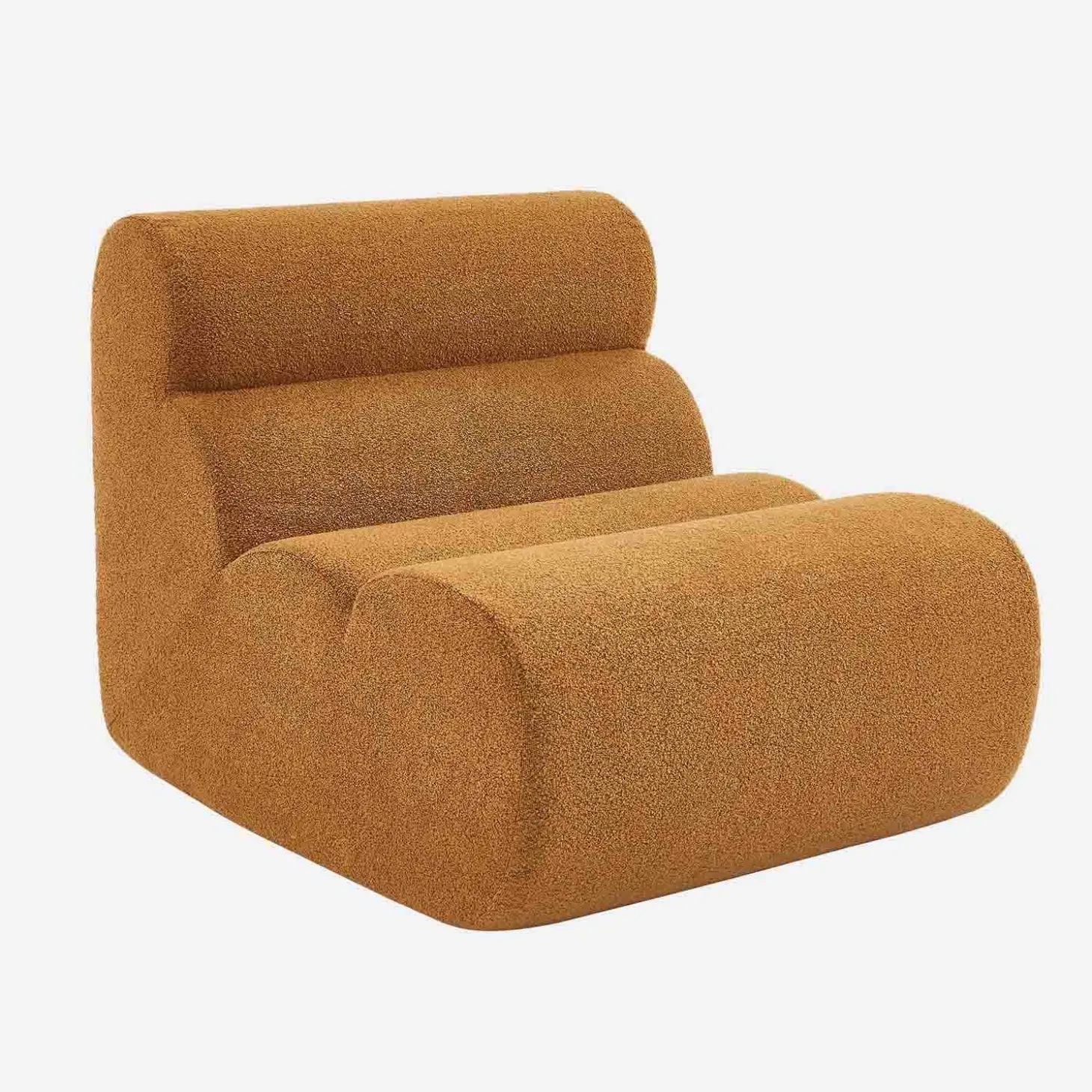 Stoffen fauteuil getextureerde bouclé 1 zitplaats