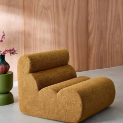 Stoffen fauteuil getextureerde bouclé 1 zitplaats