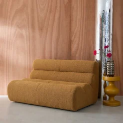 Stoffen fauteuil getextureerde bouclé 2-zits