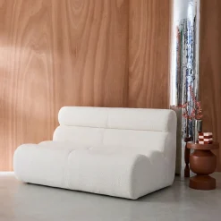 Stoffen fauteuil getextureerde bouclé 2-zits