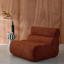 Stoffen fauteuil getextureerde bouclé 1 zitplaats