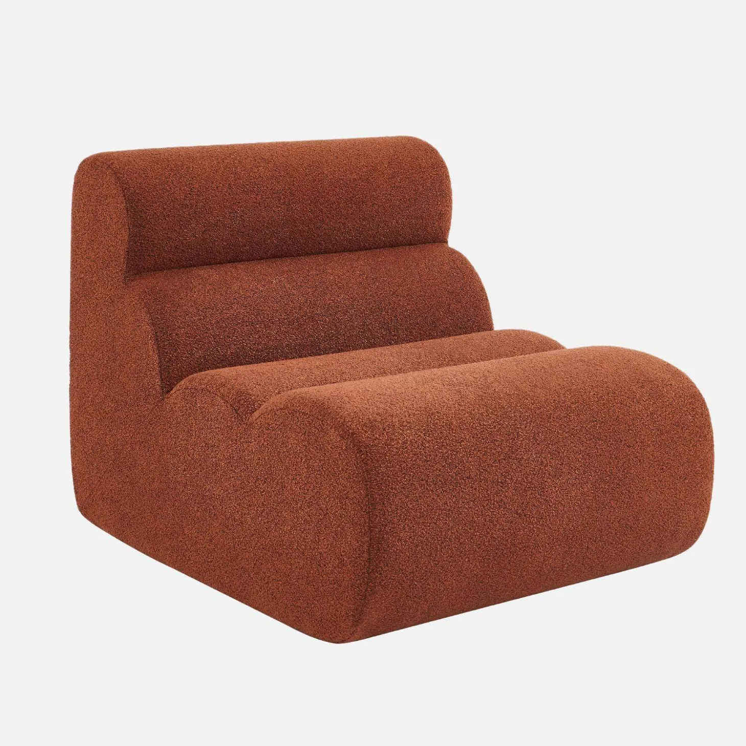 Stoffen fauteuil getextureerde bouclé 1 zitplaats