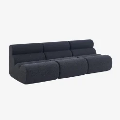 Stoffen fauteuils effect alpaca 1 zitplaats (set van 3)