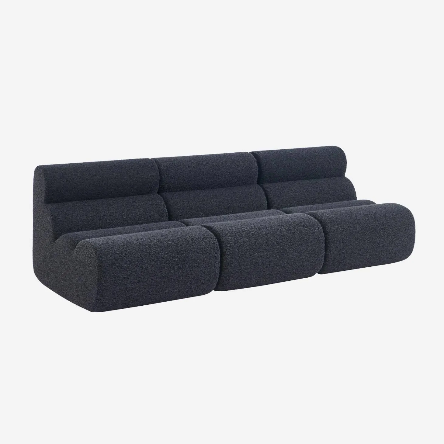 Stoffen fauteuils effect alpaca 1 zitplaats (set van 3)