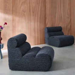 Stoffen fauteuils effect alpaca 1 zitplaats (set van 2)