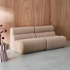Stoffen fauteuils effect alpaca 1 zitplaats (set van 2)