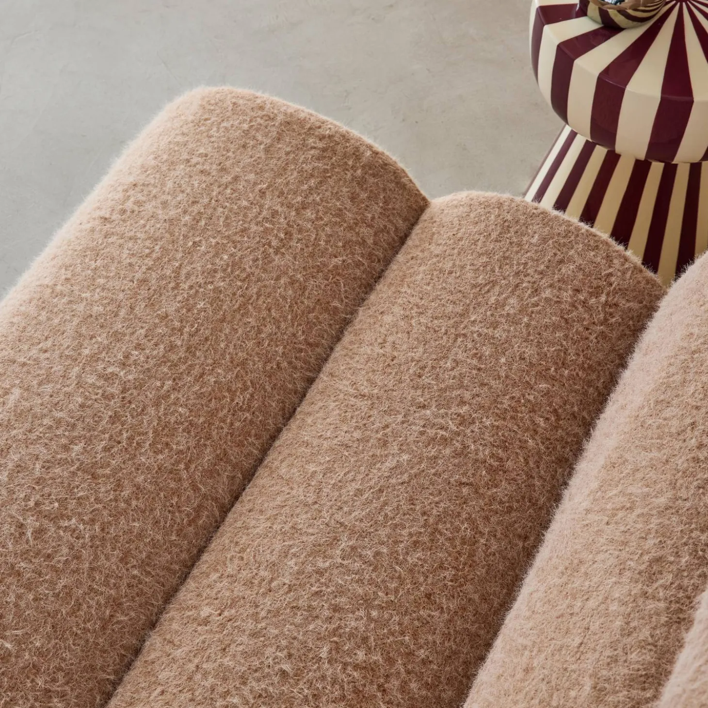 Stoffen fauteuils effect alpaca 1 zitplaats (set van 3)