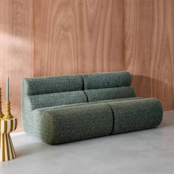 Stoffen fauteuils effect alpaca 1 zitplaats (set van 2)