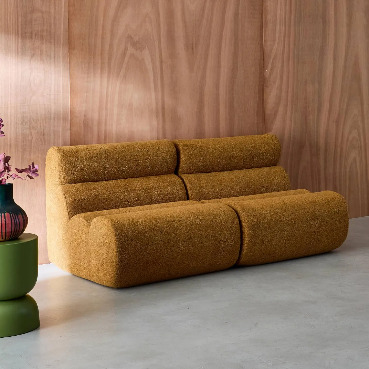 Stoffen fauteuils getextureerde bouclé 1 zitplaats (set van 2)