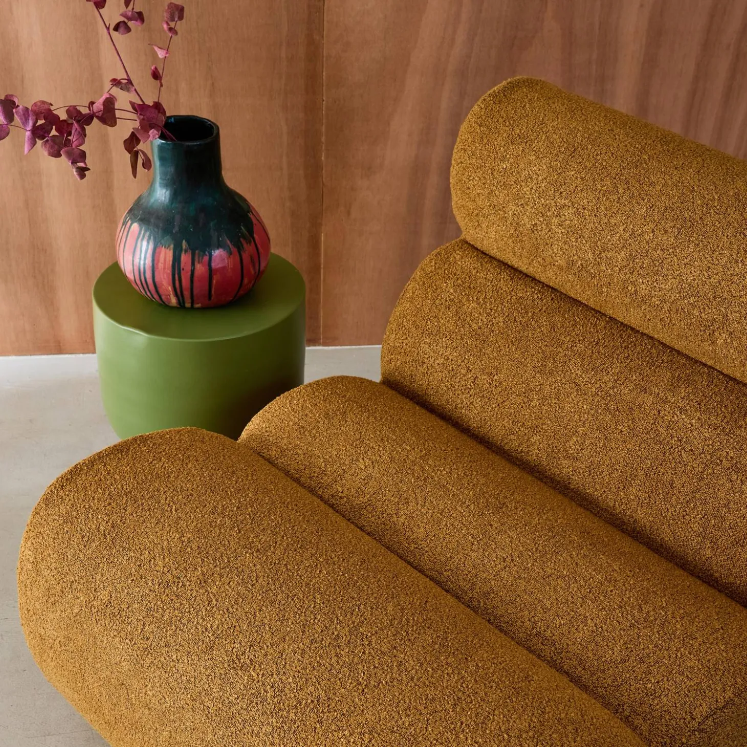 Stoffen fauteuils getextureerde bouclé 1 zitplaats (set van 2)