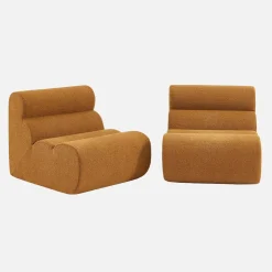 Stoffen fauteuils getextureerde bouclé 1 zitplaats (set van 2)