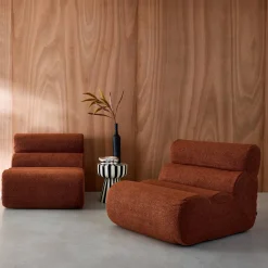 Stoffen fauteuils getextureerde bouclé 1 zitplaats (set van 2)