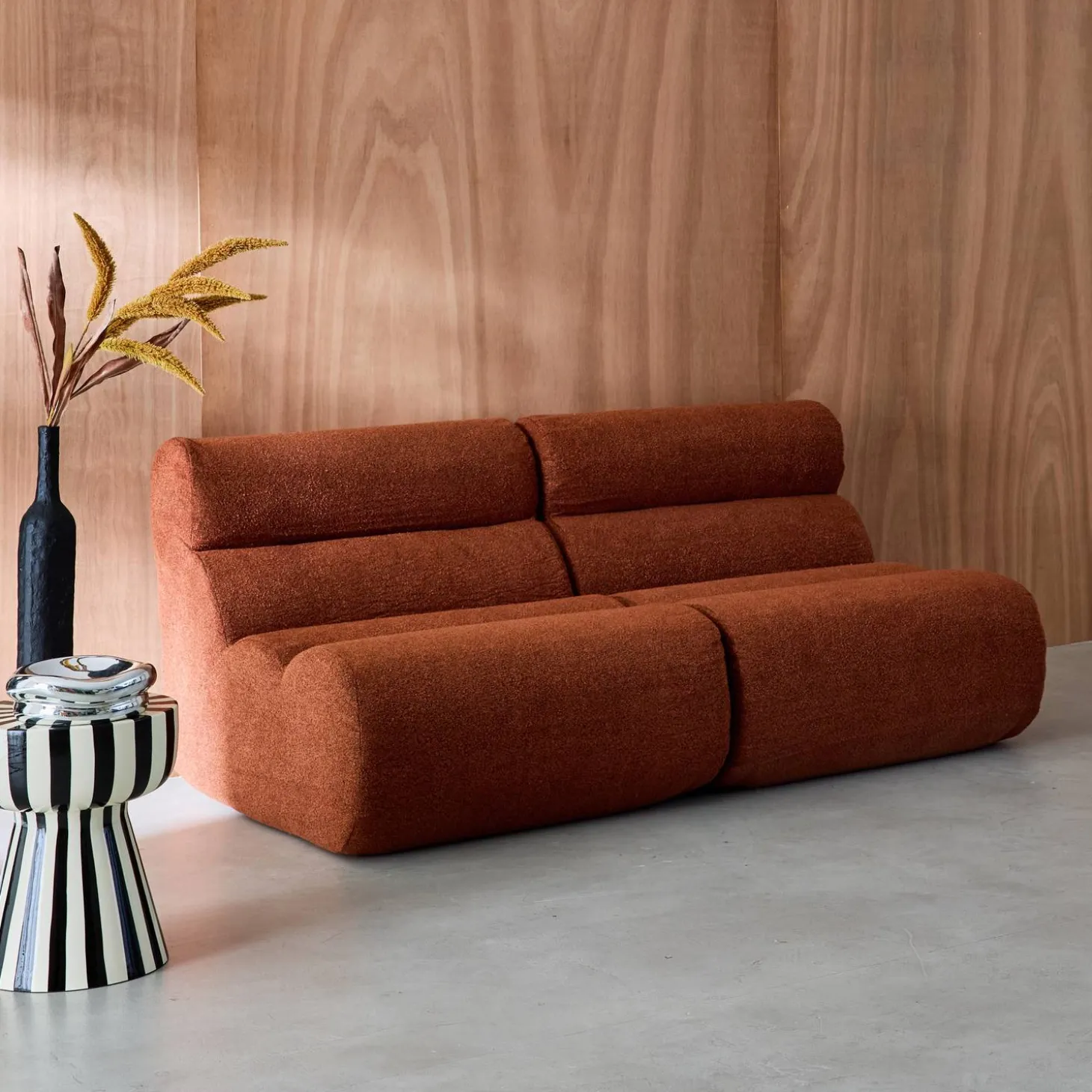 Stoffen fauteuils getextureerde bouclé 1 zitplaats (set van 2)