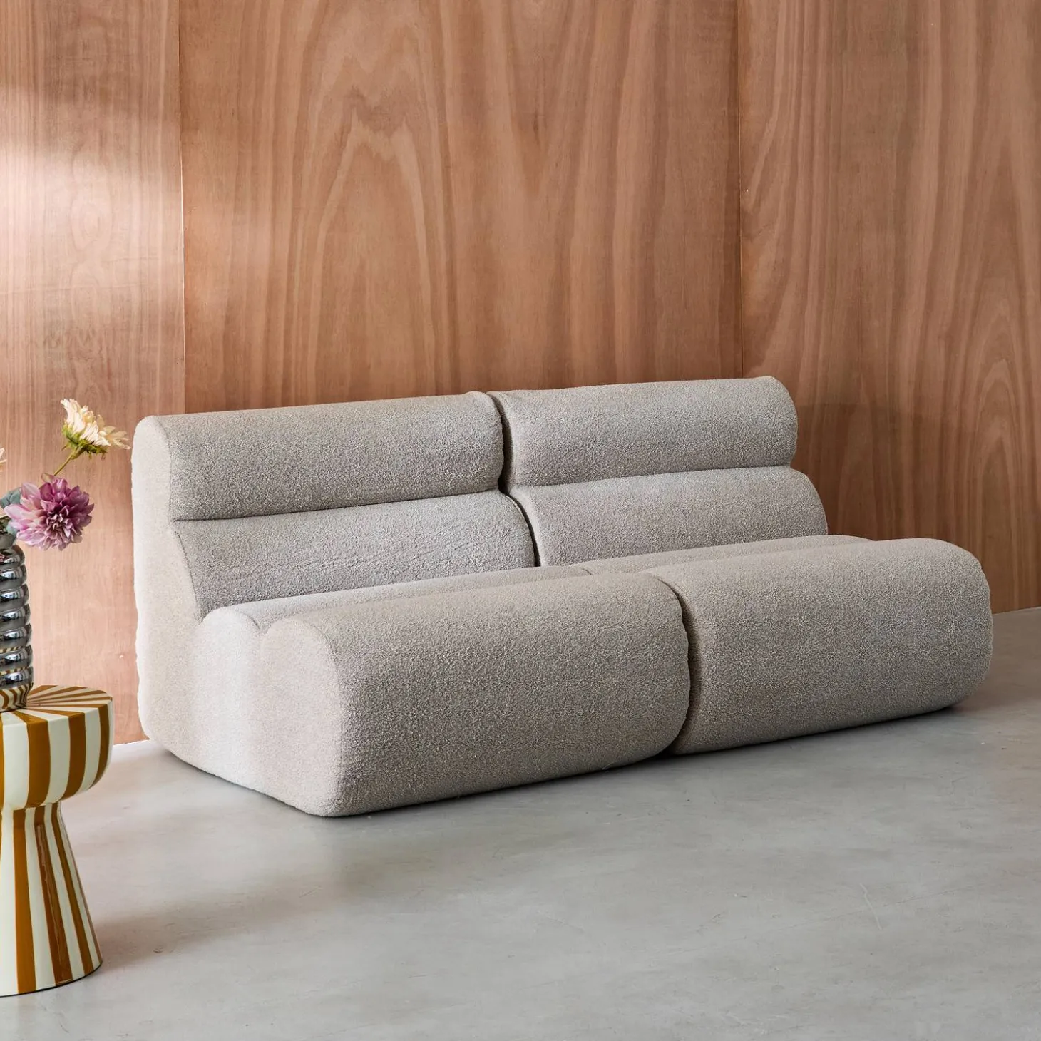 Stoffen fauteuils getextureerde bouclé 1 zitplaats (set van 2)