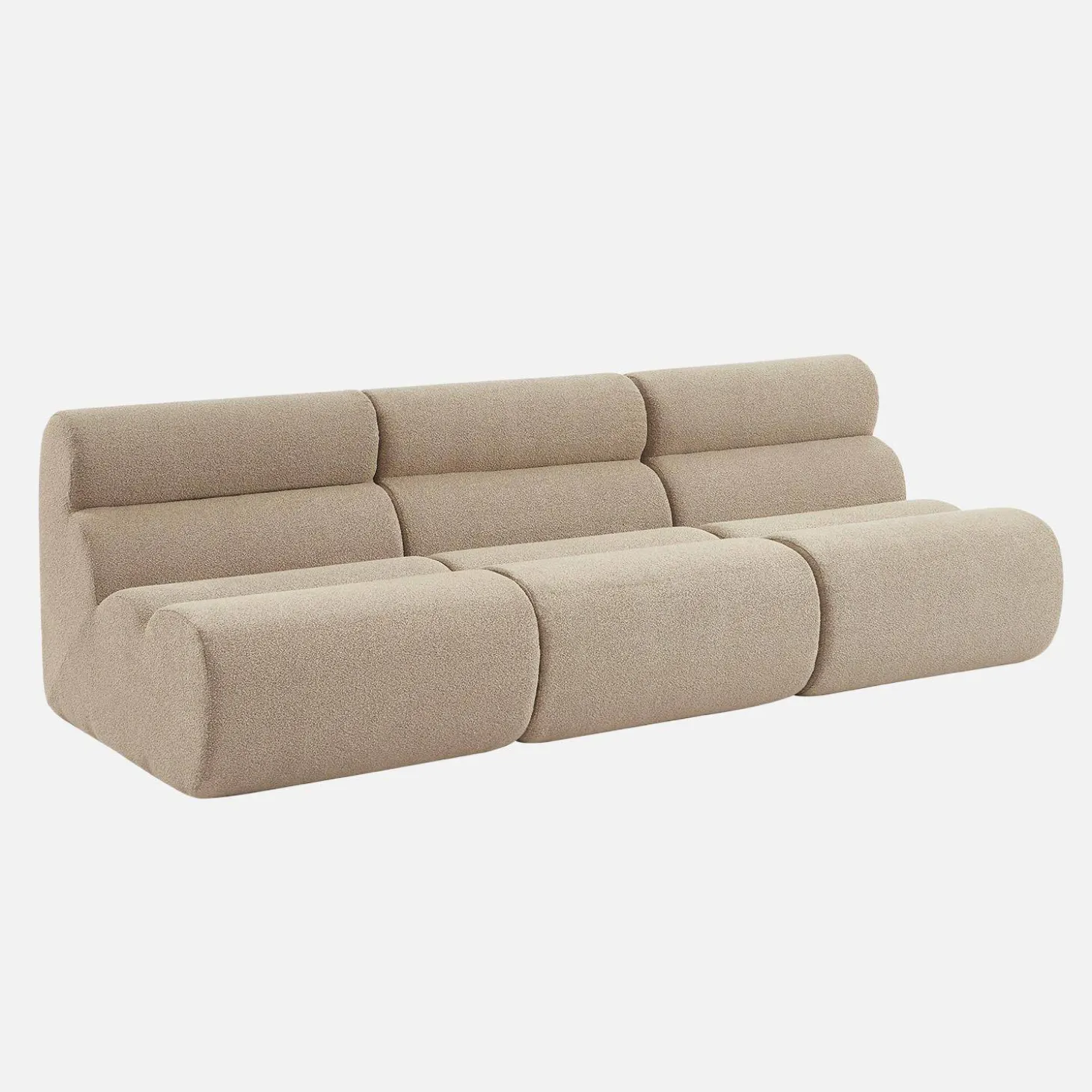 Stoffen fauteuils getextureerde bouclé 1 zitplaats (set van 3)