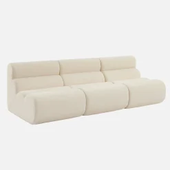 Stoffen fauteuils getextureerde bouclé 1 zitplaats (set van 3)