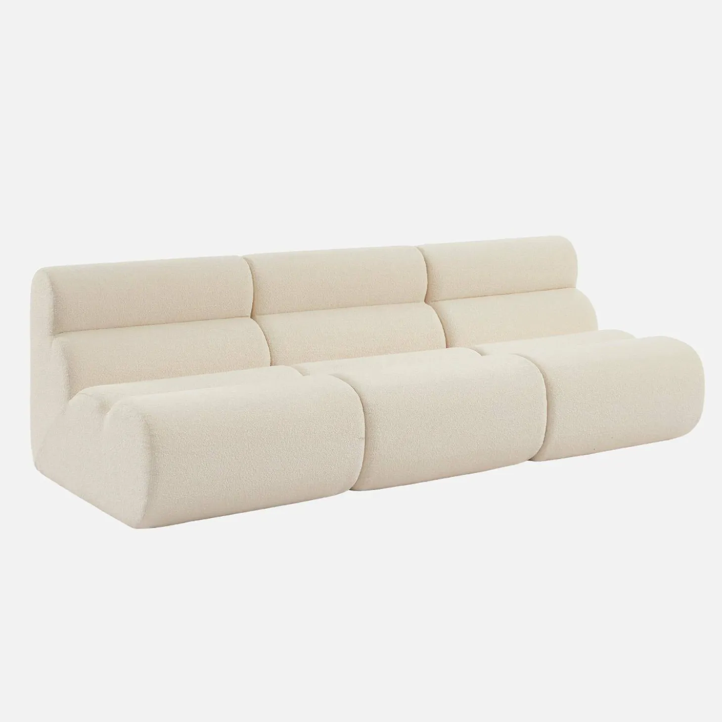 Stoffen fauteuils getextureerde bouclé 1 zitplaats (set van 3)