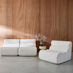 Stoffen fauteuils getextureerde bouclé 1 zitplaats (set van 3)