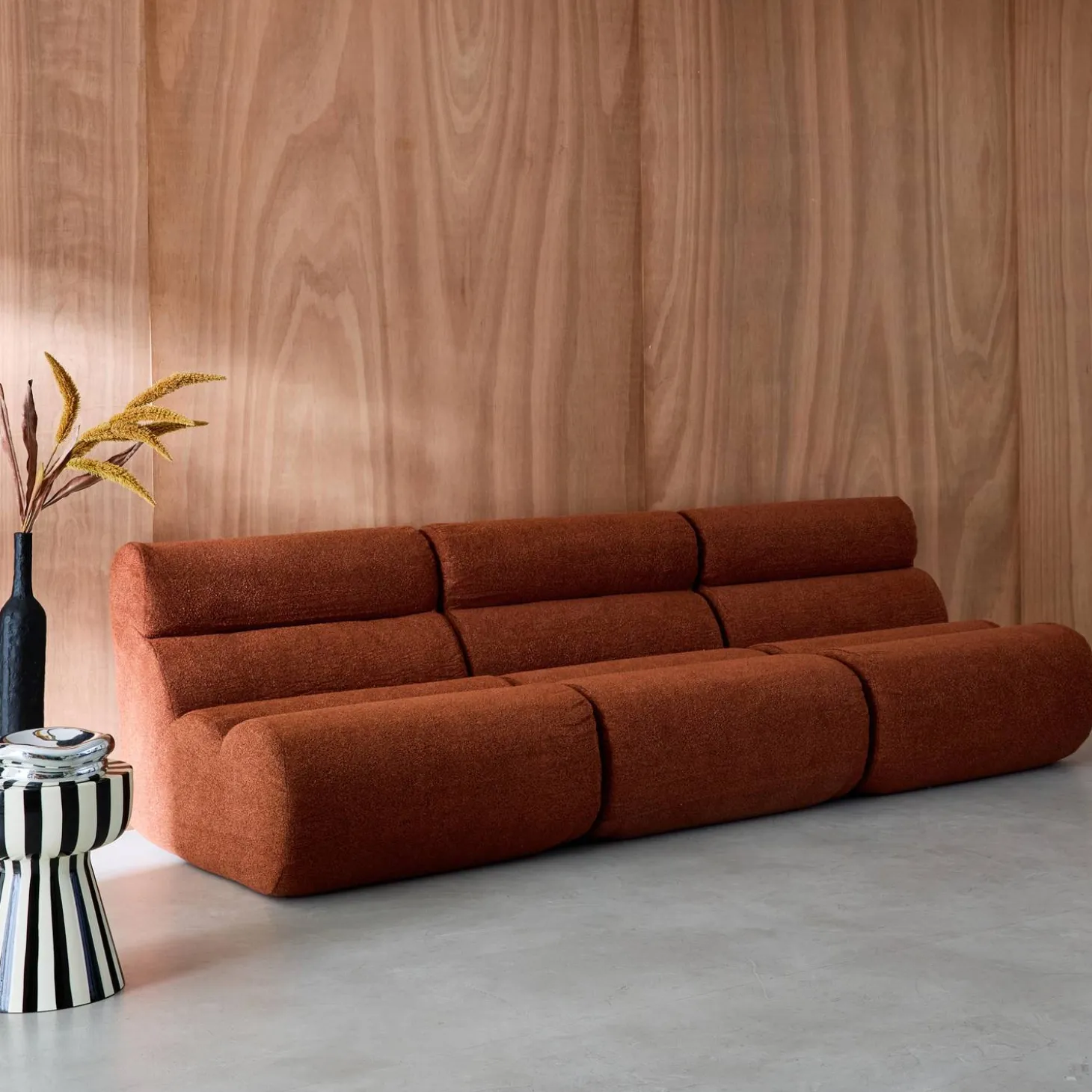 Stoffen fauteuils getextureerde bouclé 1 zitplaats (set van 3)
