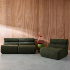 Stoffen fauteuils getextureerde bouclé 1 zitplaats (set van 3)