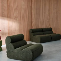 Stoffen fauteuils getextureerde bouclé 1 zitplaats (set van 3)