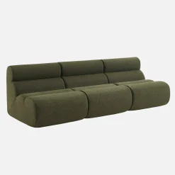 Stoffen fauteuils getextureerde bouclé 1 zitplaats (set van 3)