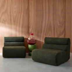 Stoffen fauteuils getextureerde bouclé 1 zitplaats (set van 2)