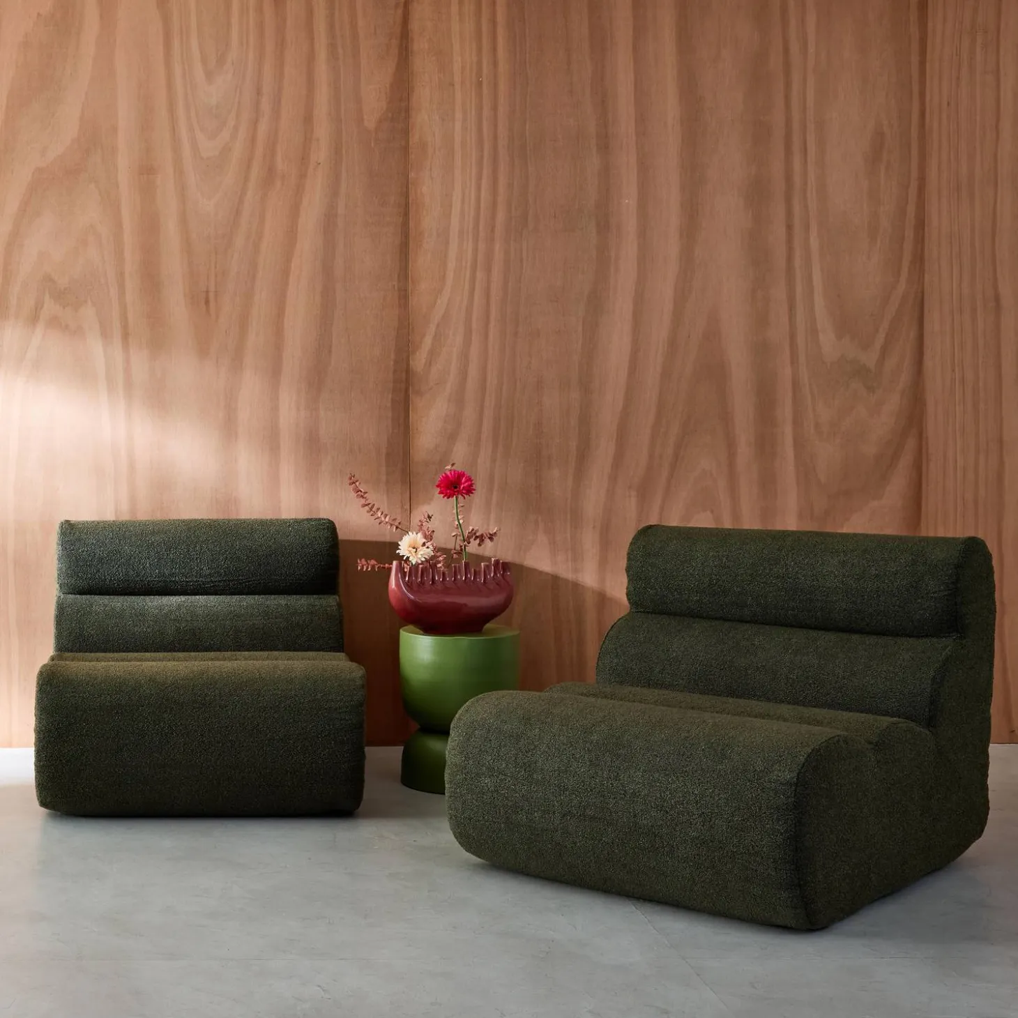 Stoffen fauteuils getextureerde bouclé 1 zitplaats (set van 2)