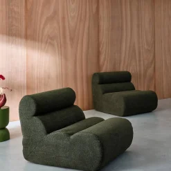 Stoffen fauteuils getextureerde bouclé 1 zitplaats (set van 2)