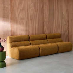 Stoffen fauteuils getextureerde bouclé 1 zitplaats (set van 3)