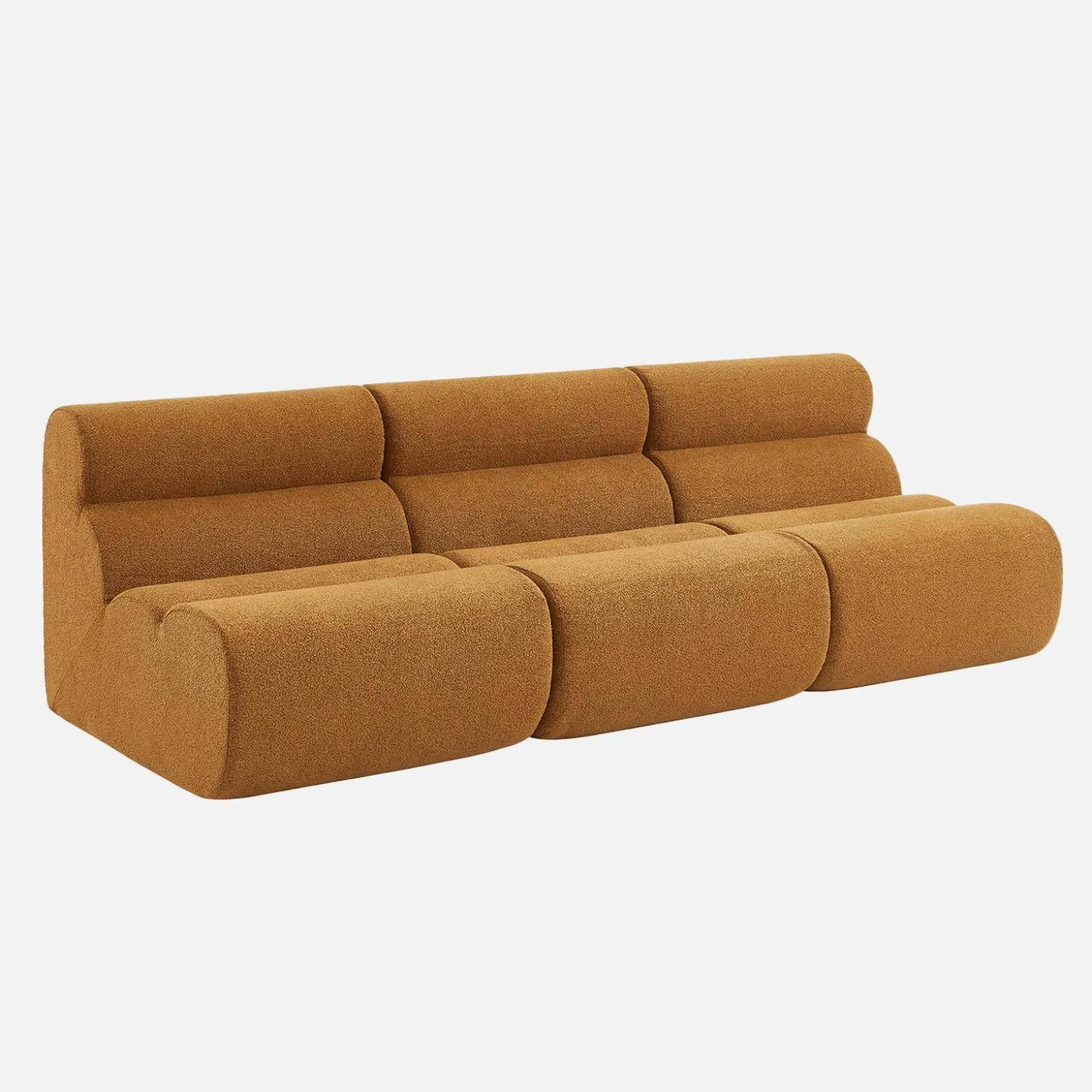 Stoffen fauteuils getextureerde bouclé 1 zitplaats (set van 3)