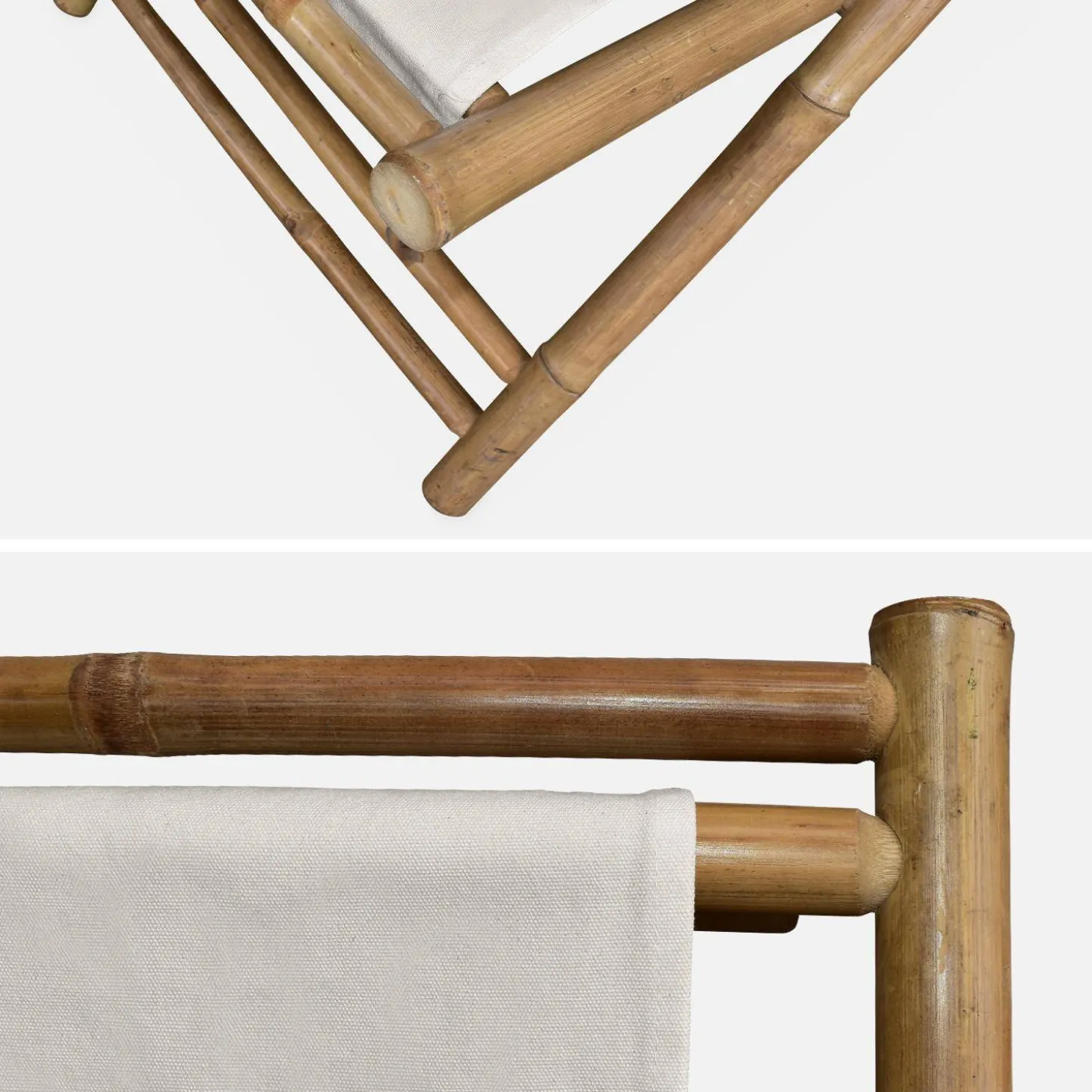 Strandstoel, opvouwbaar katoenen canvas, 110xB60xH94cm, set van 2