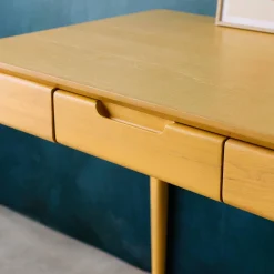 Tafel/bureau rubberhout essenfineer 2 laden