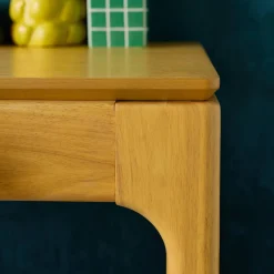 Tafel/bureau rubberhout essenfineer 2 laden
