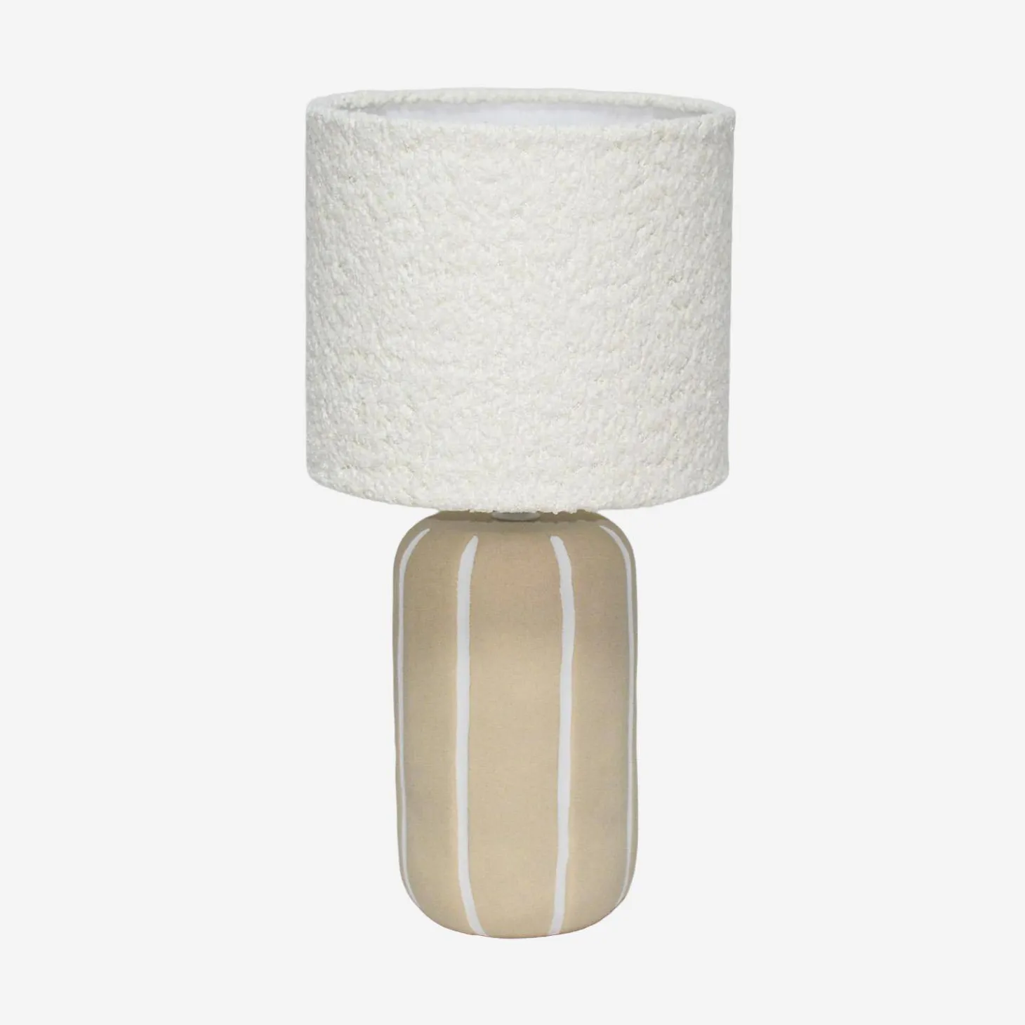 Tafellamp interieur keramiek, bouclé lampenkap H 41cm