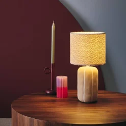 Tafellamp interieur keramiek, bouclé lampenkap H 41cm