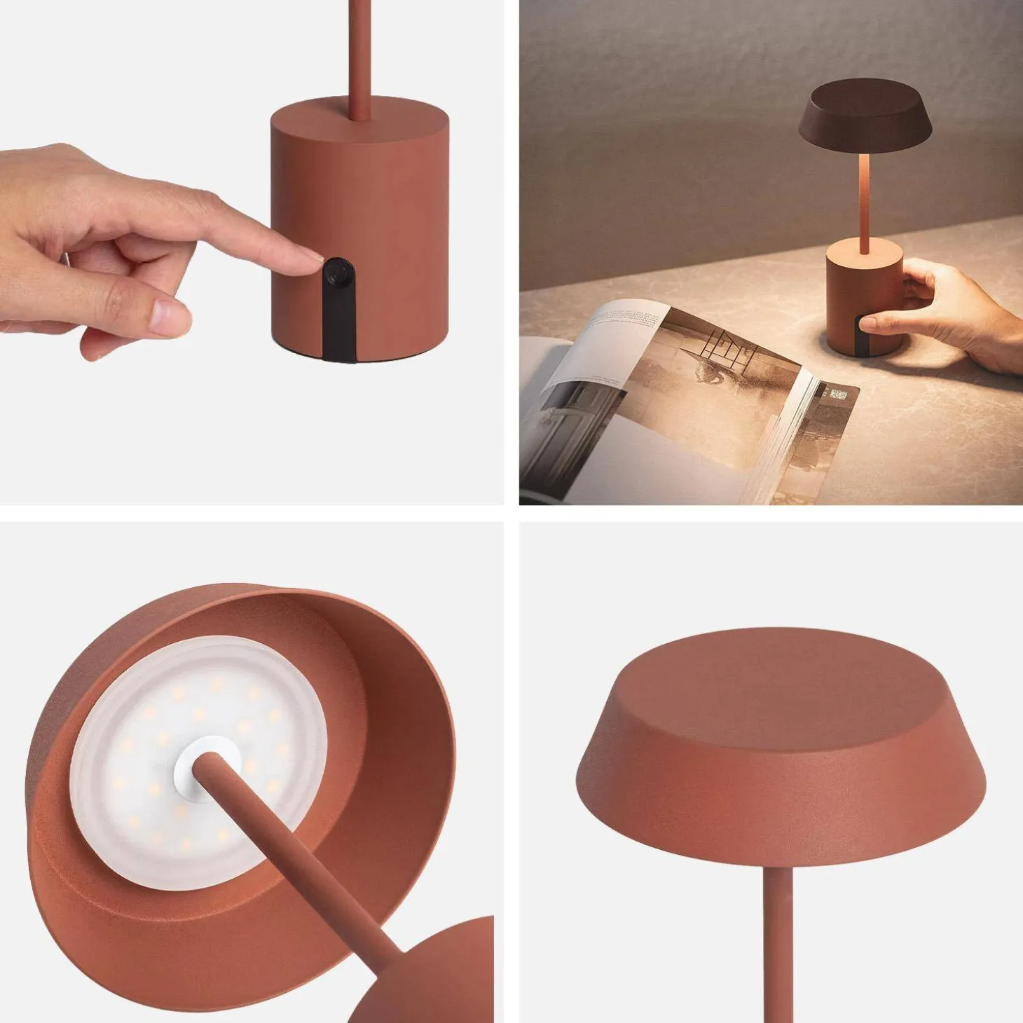 Tafellamp LED metaal voor binnen en buiten Ø10,8cm