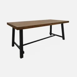 Tafel van hout en metaal, 190cm, 6-8 zitplaatsen