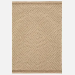 Tapijt voor binnen/buiten met jute-effect naturel